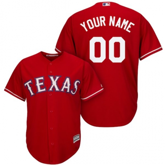 Men's Texas Rangers Majestic Red Cool Base Custom Jersey - Ujersey
