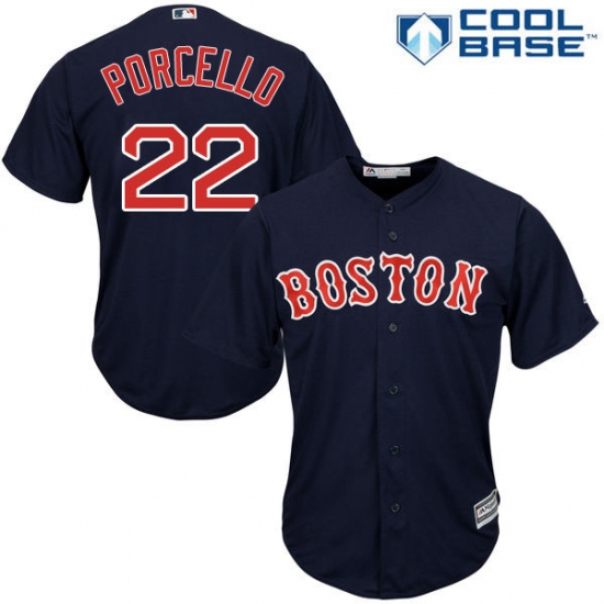 Youth Majestic Boston Red Sox #22 Rick Porcello Replica Navy Blue Alternate Road Cool Base MLB Jersey - Ujersey