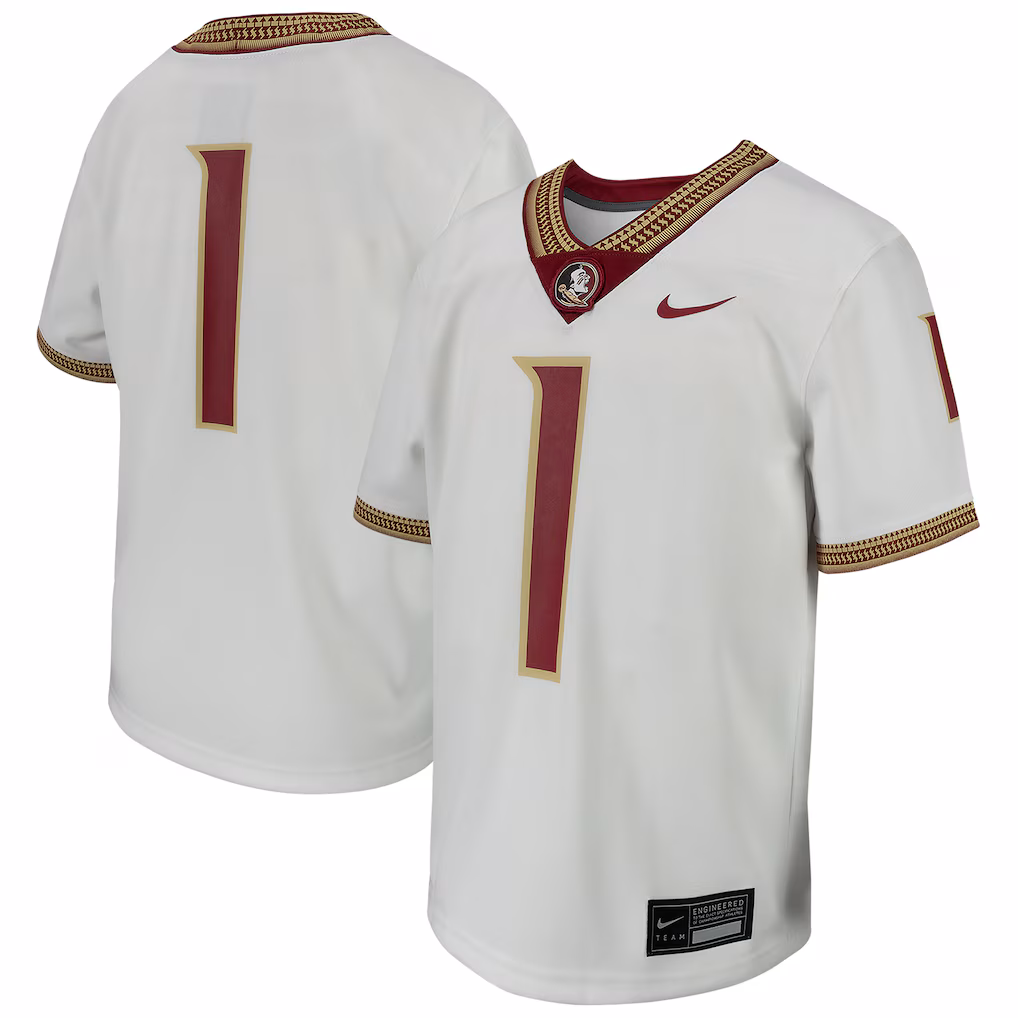 Youth Nike # White Florida State Seminoles Football Game Jersey - Ujersey Shop