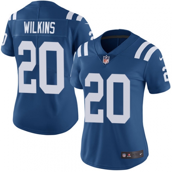 Women's Nike Indianapolis Colts #20 Jordan Wilkins Royal Blue Team Color Vapor Untouchable Limited Player NFL Jersey - Ujersey