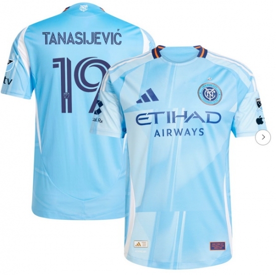 Men's New York City FC Strahinja Tanasijevic adidas Light Blue 2025 The Excelsior Kit Authentic Player Jersey - Ujersey