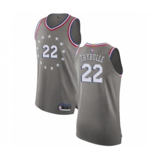 Men's Philadelphia 76ers #22 Mattise Thybulle Authentic Gray Basketball Jersey - City Edition - Ujersey