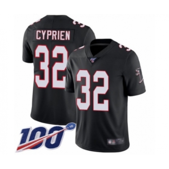 Men's Atlanta Falcons #32 Johnathan Cyprien Black Alternate Vapor Untouchable Limited Player 100th Season Football Jersey - Ujersey