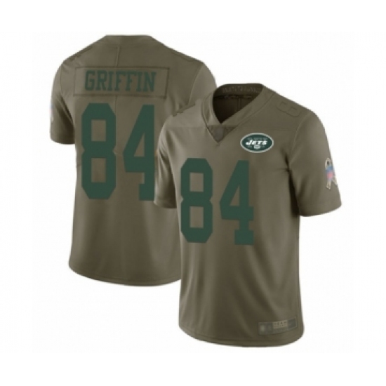 Youth New York Jets #84 Ryan Griffin Limited Olive 2017 Salute to Service Football Jersey - Ujersey