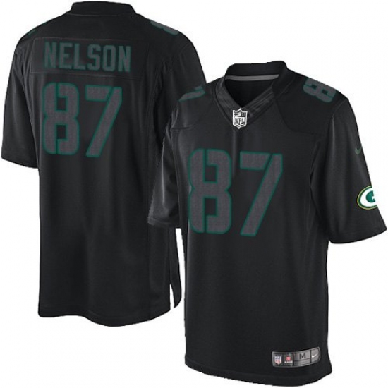 Men's Nike Green Bay Packers #87 Jordy Nelson Limited Black Impact NFL Jersey - Ujersey