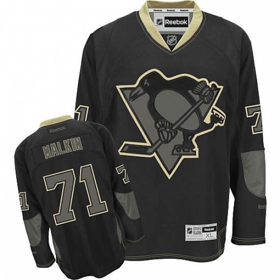 Men's Reebok Pittsburgh Penguins #71 Evgeni Malkin Premier Black Ice NHL Jersey - Ujersey