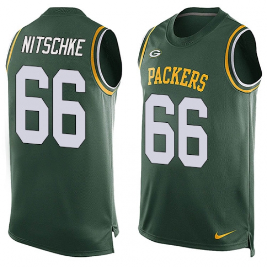 Men's Nike Green Bay Packers #66 Ray Nitschke Limited Green Player Name & Number Tank Top NFL Jersey - Ujersey