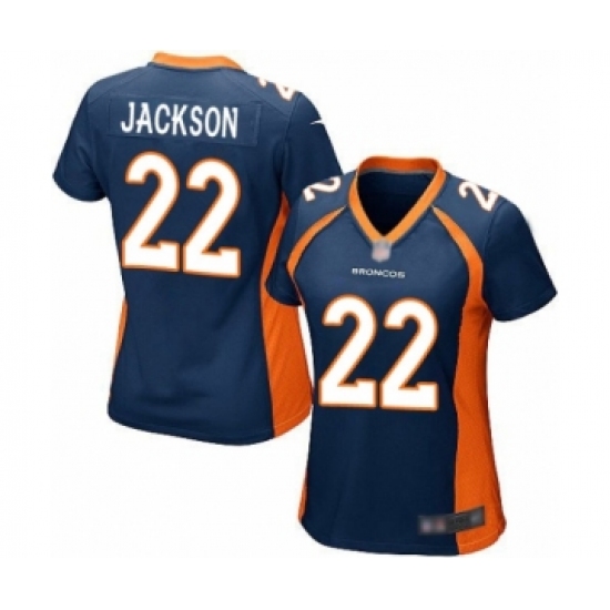 Women's Denver Broncos #22 Kareem Jackson Game Navy Blue Alternate Football Jersey - Ujersey