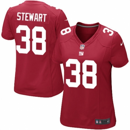 Women's Nike New York Giants #38 Jonathan Stewart Game Red Alternate NFL Jersey - Ujersey