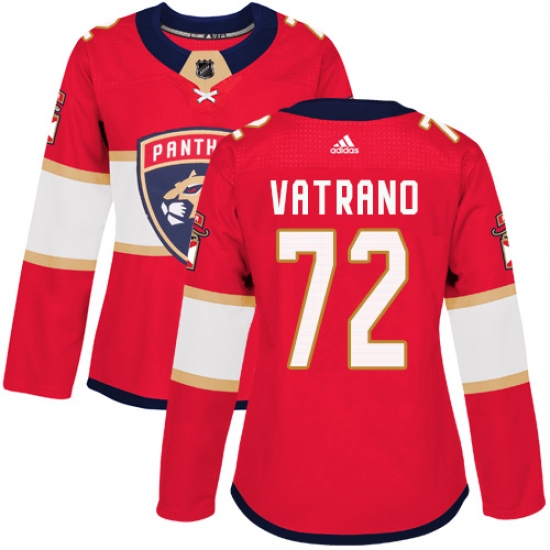 Women's Adidas Florida Panthers #72 Frank Vatrano Authentic Red Home NHL Jersey - Ujersey