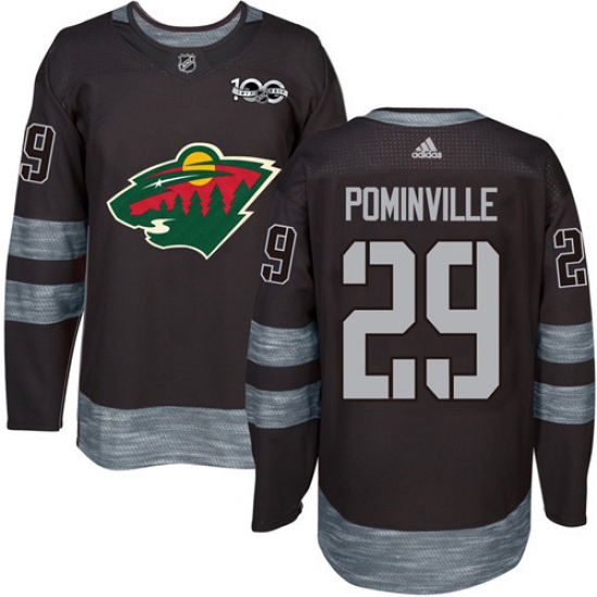 Adidas Minnesota Wild #29 Jason Pominville Black 1917-2017 100th Anniversary Stitched NHL Jersey - Ujersey