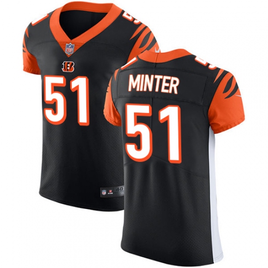 Men's Nike Cincinnati Bengals #51 Kevin Minter Black Team Color Vapor Untouchable Elite Player NFL Jersey - Ujersey