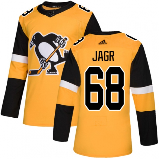 Youth Adidas Pittsburgh Penguins #68 Jaromir Jagr Authentic Gold Alternate NHL Jersey - Ujersey