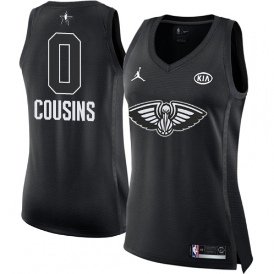 Women's Nike Jordan New Orleans Pelicans #0 DeMarcus Cousins Swingman Black 2018 All-Star Game NBA Jersey - Ujersey