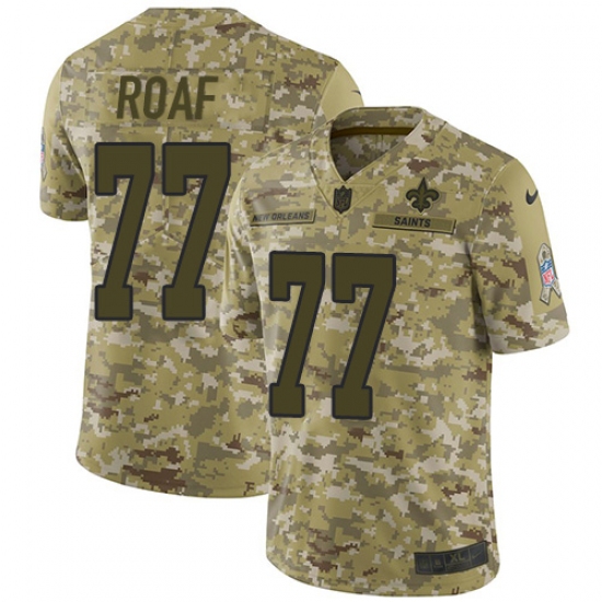 Youth Nike New Orleans Saints #77 Willie Roaf Limited Camo 2018 Salute to Service NFL Jersey - Ujersey