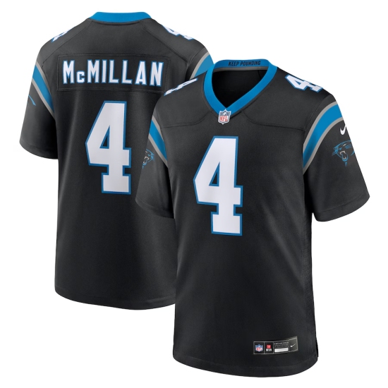 Men's Carolina Panthers #4 Tetairoa McMillan Nike Black 2025 NFL Draft First Round Pick Game Jersey - Ujersey
