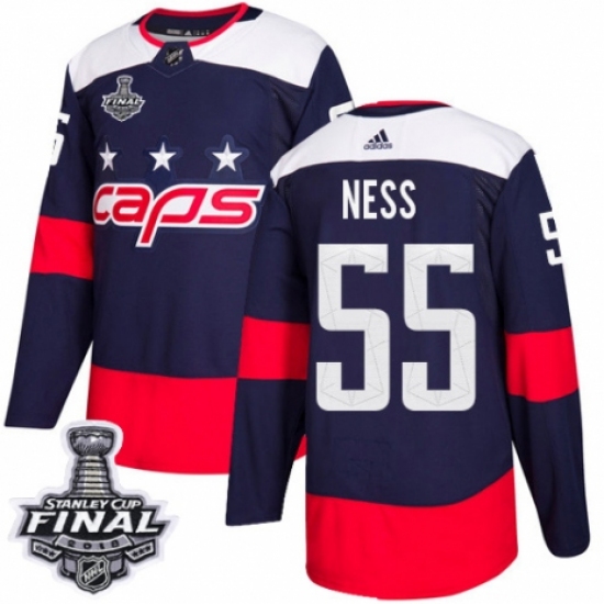 Youth Adidas Washington Capitals #55 Aaron Ness Authentic Navy Blue 2018 Stadium Series 2018 Stanley Cup Final NHL Jersey - Ujersey