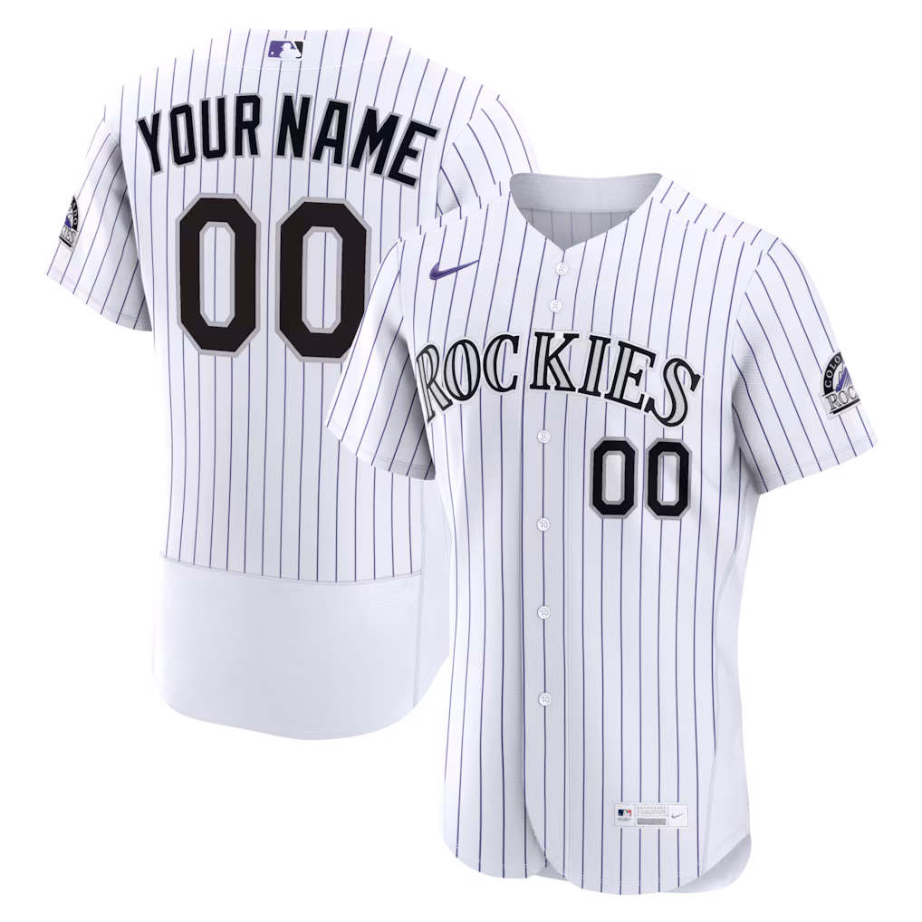 Men's Colorado Rockies Nike White Home Authentic Custom Jersey - Ujersey