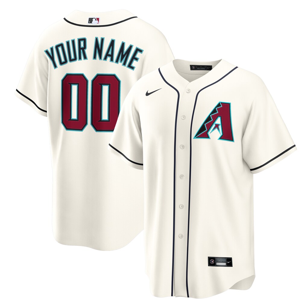 Men's  Arizona Diamondbacks  Nike Cream Home Custom Replica Jersey - Ujersey