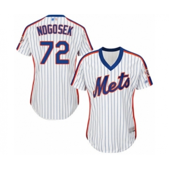 Women's New York Mets #72 Stephen Nogosek Authentic White Alternate Cool Base Baseball Player Jersey