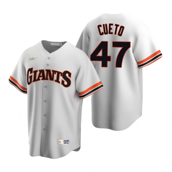 Men's Nike San Francisco Giants #47 Johnny Cueto White Cooperstown Collection Home Stitched Baseball Jersey - Ujersey