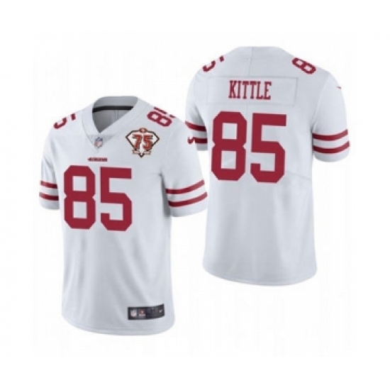 Men's San Francisco 49ers #85 George Kittle White 2021 75th Anniversary Vapor Untouchable Limited Jersey - Ujersey
