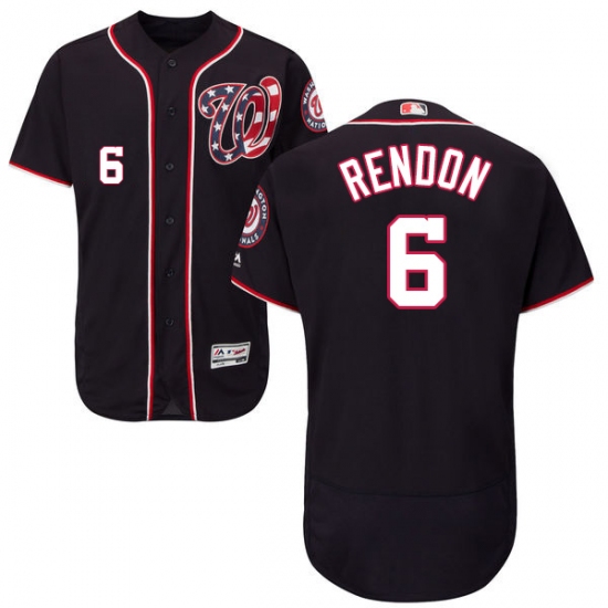 Men's Majestic Washington Nationals #6 Anthony Rendon Navy Blue Alternate Flex Base Authentic Collection MLB Jersey