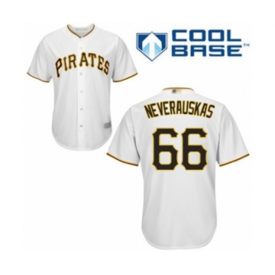Youth Pittsburgh Pirates #66 Dovydas Neverauskas Authentic White Home Cool Base Baseball Player Jersey - Ujersey