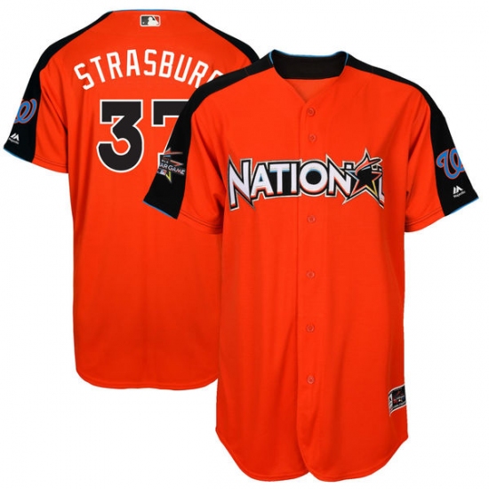 Men's Majestic Washington Nationals #37 Stephen Strasburg Authentic Orange National League 2017 MLB All-Star MLB Jersey - Ujersey