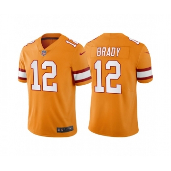 Men's Tampa Bay Buccaneers #12 Tom Brady Orange Vapor Untouchable Limited Stitched Jersey - Ujersey