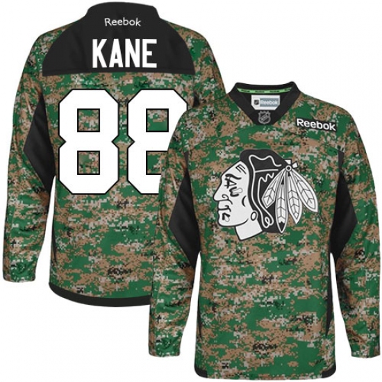 Men's Reebok Chicago Blackhawks #88 Patrick Kane Authentic Camo Veterans Day Practice NHL Jersey - Ujersey