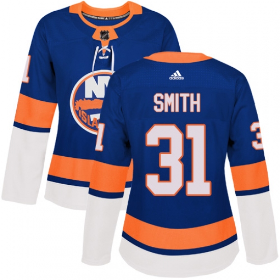 Women's Adidas New York Islanders #31 Billy Smith Premier Royal Blue Home NHL Jersey - Ujersey