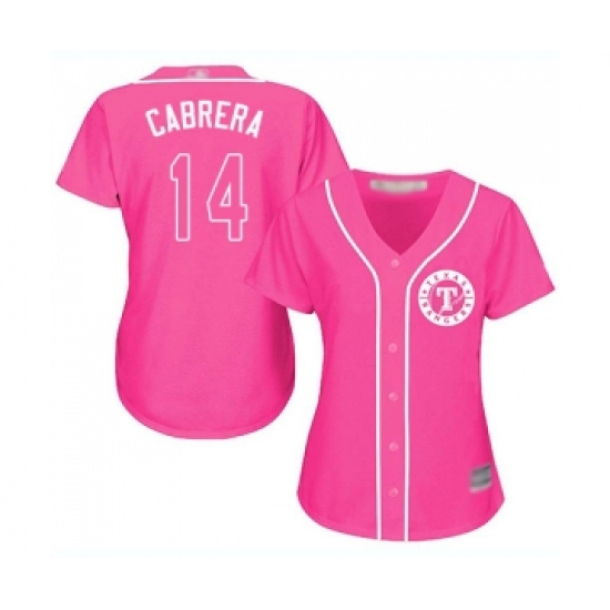 Women's Texas Rangers #14 Asdrubal Cabrera Replica Pink Fashion Cool Base Baseball Jersey - Ujersey