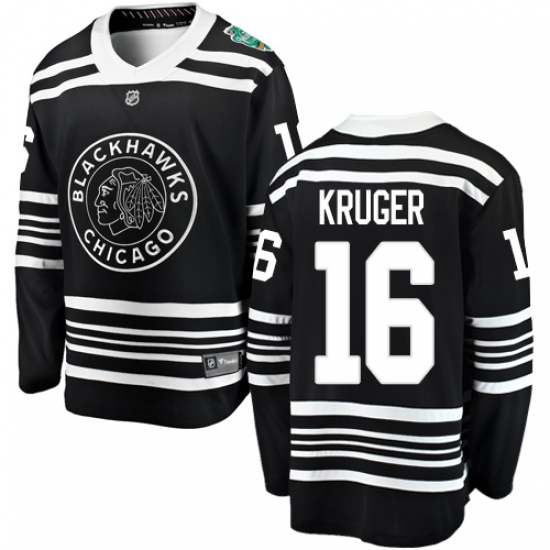 Men's Chicago Blackhawks #16 Marcus Kruger Black 2019 Winter Classic Fanatics Branded Breakaway NHL Jersey - Ujersey