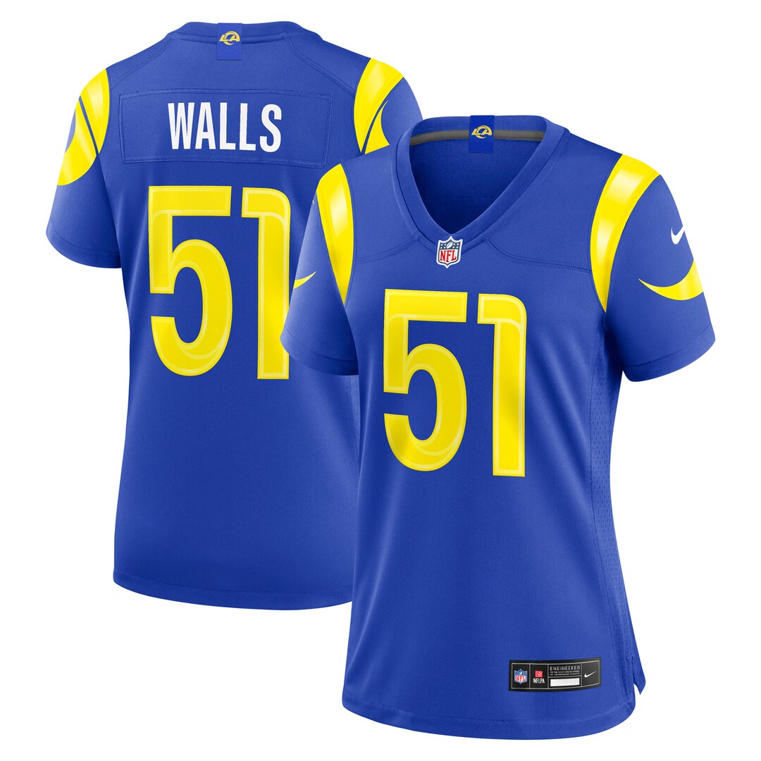Women's Los Angeles Rams Eddie Walls III Nike Royal Team Game Jersey - SUjersey01