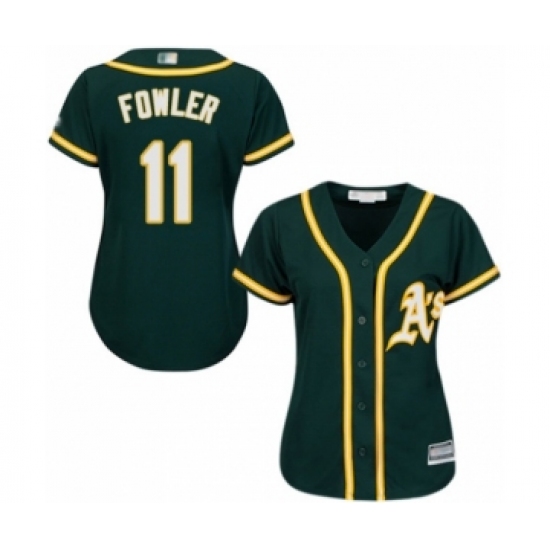 Women's Oakland Athletics #11 Dustin Fowler Authentic Green Alternate 1 Cool Base Baseball Player Jersey - Ujersey
