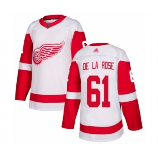 Youth Detroit Red Wings #61 Jacob de la Rose Authentic White Away Hockey Jersey - Ujersey