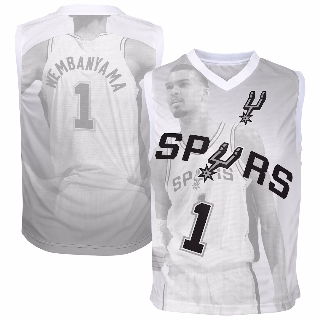 Youth San Antonio Spurs Victor Wembanyama Outerstuff Silver Hometown Fashion Jersey