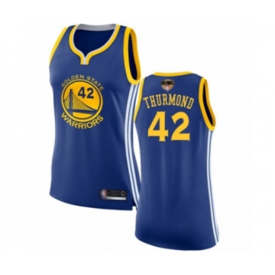 Women's Golden State Warriors #42 Nate Thurmond Swingman Royal Blue 2019 Basketball Finals Bound Basketball Jersey - Icon Edition - Ujersey