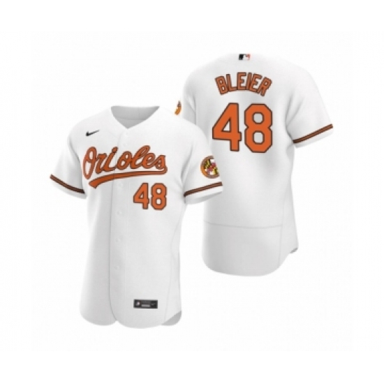 Men's Baltimore Orioles #48 Richard Bleier Nike White Authentic 2020 Home Jersey - Ujersey