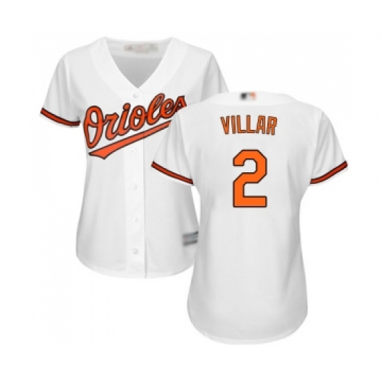Women's Baltimore Orioles #2 Jonathan Villar Replica White Home Cool Base Baseball Jersey - Ujersey