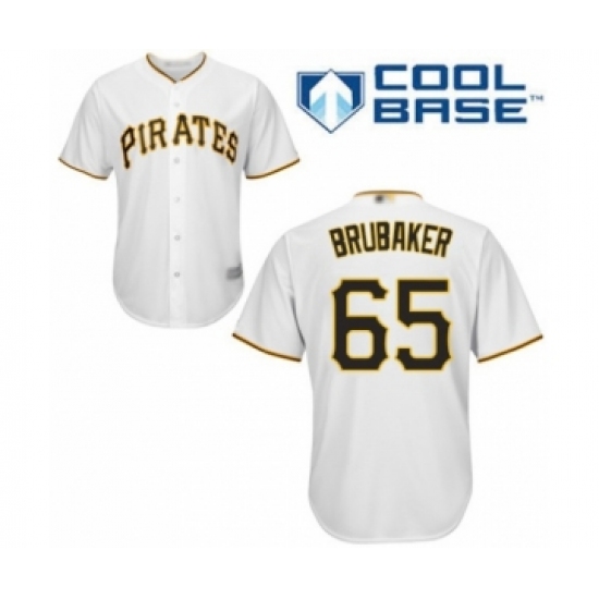 Youth Pittsburgh Pirates #65 J.T. Brubaker Authentic White Home Cool Base Baseball Player Jersey - Ujersey