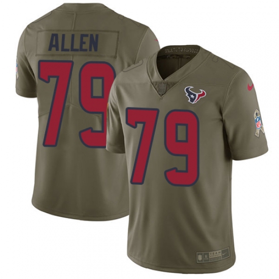 Men's Nike Houston Texans #79 Jeff Allen Limited Olive 2017 Salute to Service NFL Jersey - Ujersey