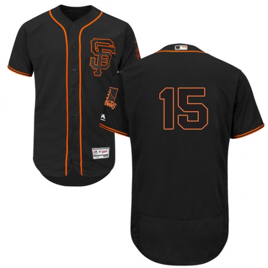 Men's Majestic San Francisco Giants #15 Bruce Bochy Black Alternate Flex Base Authentic Collection MLB Jersey - Ujersey