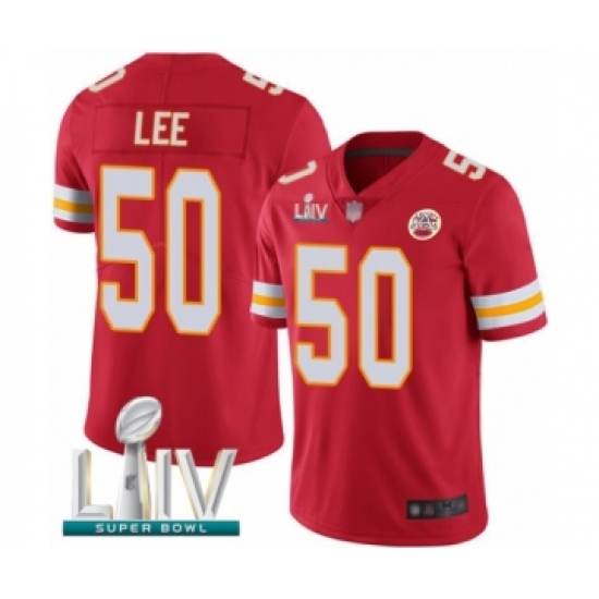 Youth Kansas City Chiefs #50 Darron Lee Red Team Color Vapor Untouchable Limited Player Super Bowl LIV Bound Football Jersey - Ujersey