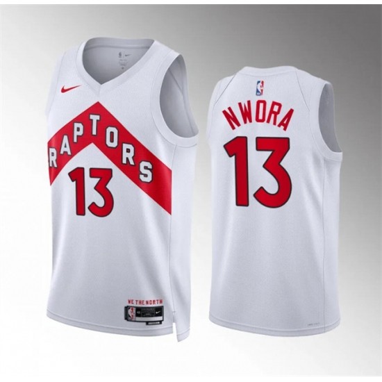 Men's Toronto Raptors #13 Jordan Nwora White Association Edition Stitched Basketball Jersey - Ujersey