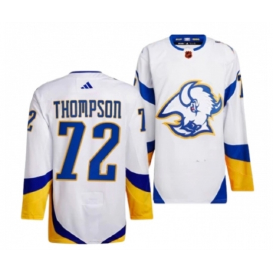 Men's Buffalo Sabres #72 Tage Thompson White 2022-23 Reverse Retro Stitched Jersey - Ujersey