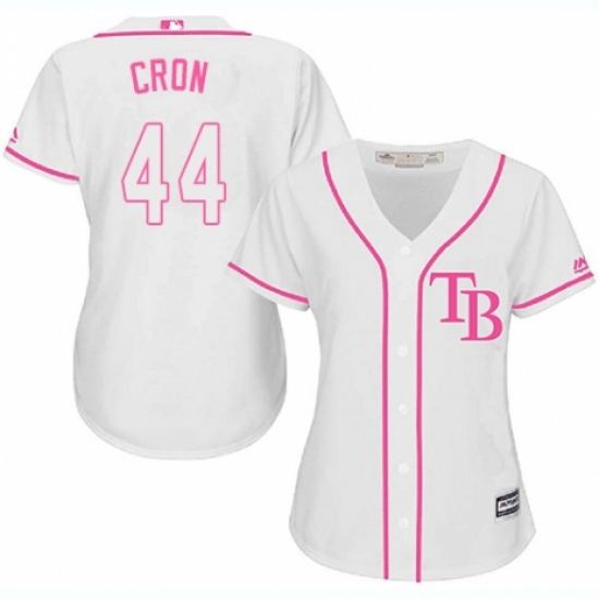 Women's Majestic Tampa Bay Rays #44 C. J. Cron Authentic White Fashion Cool Base MLB Jersey - Ujersey