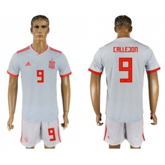 Spain #9 Callejon Away Soccer Country Jersey
