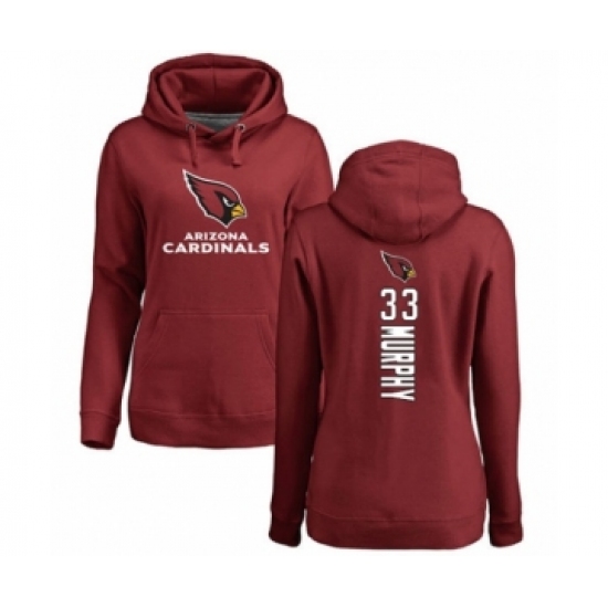 Football Women's Arizona Cardinals #33 Byron Murphy Maroon Backer Pullover Hoodie - Ujersey